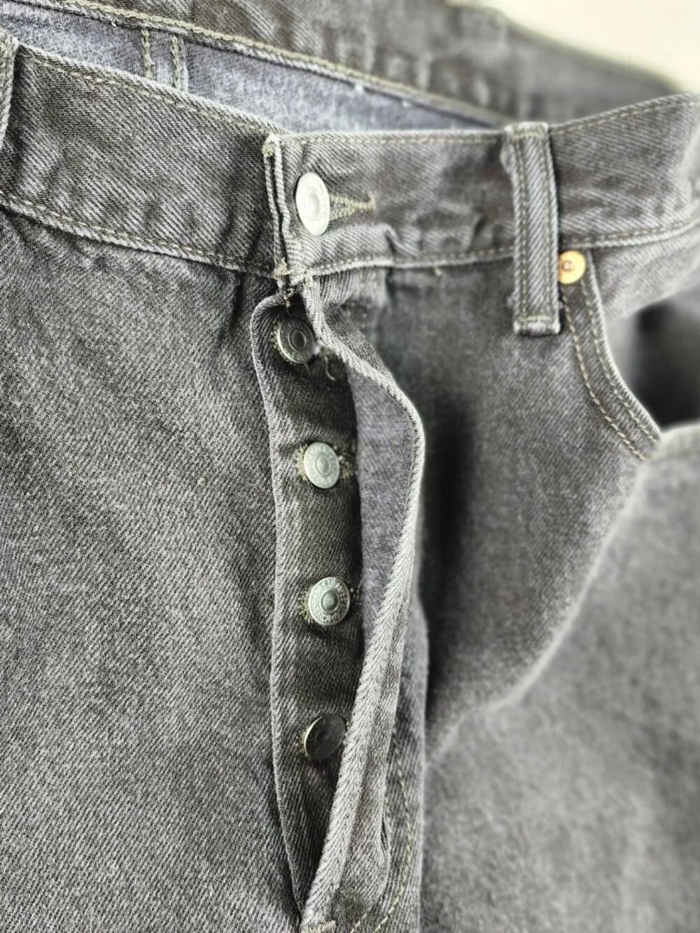 Levi’s 501 Black Jeans Men’s 38x30 Button Fly Blank Tab Mexico